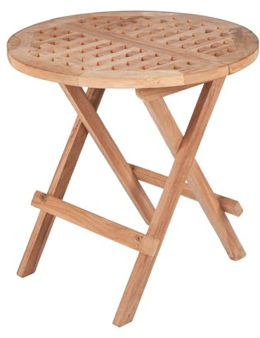 Beistelltisch EMPIRE TEAK 50cm - natur - Teakholz - wetterfest Couchtisch | Montiert, stabile Konstruktion, natürliche Optik, tischgestell, Deko-Element, platzsparend