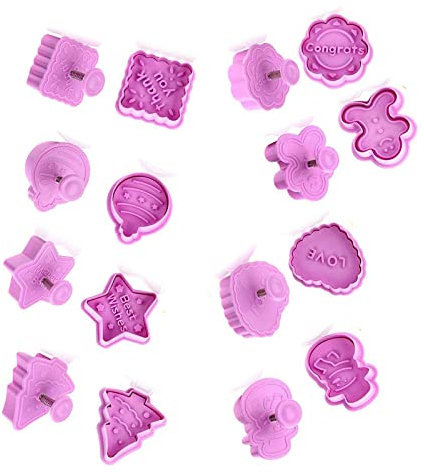 MYSUNBAR Ausstecher Weihnachte, Stück Keksausstecher Weihnachten Ausstecher Ausstechformen Kinder Cookie Cutters mit Auswerfer Plätzchenformen für Kekse, Schokolade Backen