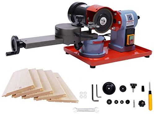 BJTDLLX 250W Kreissägeblattschärfer Kreissägeblatt Schärfgerät Sägeblattschärfmaschine 2850PRM Sägeblatt Schärfgerät Drehwinkel-Hochleistungsmühle mit 5 Sägezentrierung