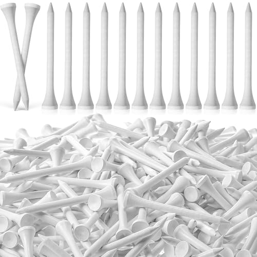 Mudder 600 Pack Golf Tees Bulk Wooden Golf Tees Multicolor Wood for Men Balls Accessories (2-3/4 Inch,White)