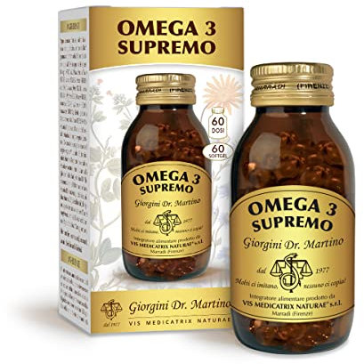 Dr Giorgini OMEGA 3 SUPREMO - 87 g - 60 Softgel Omega3 (integratore di Omega 3 con 700 mg di DHA + EPA per capsula - scorta di 2 mesi)