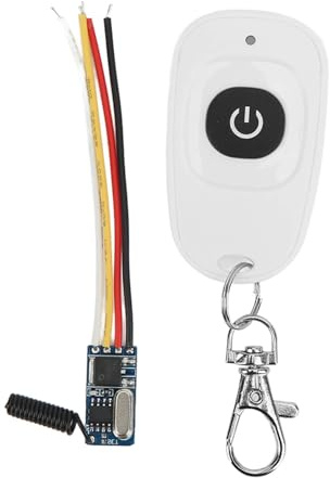 DEWIN Mini interruttore di controllo remoto, 433 MHz interruttore remoto wireless con ricevitore DC 3,5‑12V per serrature, circuiti stampati e controlla l'alimentazione di piccoli dispositivi.