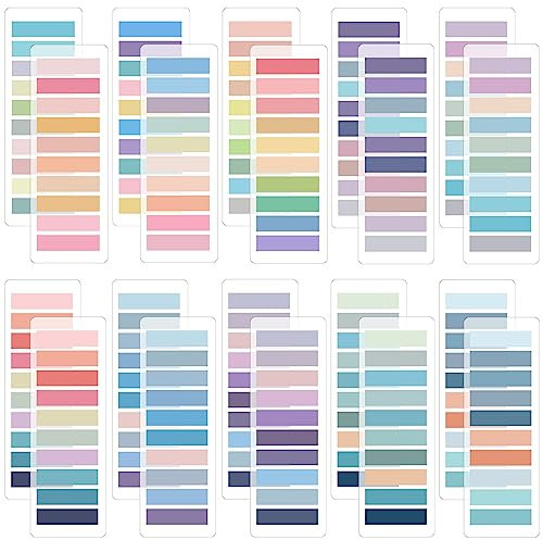 4000 Stück Haftstreifen, 20 Blöcke Notes Haftnotizen Pastell Haftmarker Beschreibbare Textstreifen Transparent für Seitenmarkierung Lesezeichen (Mehrfarbig)