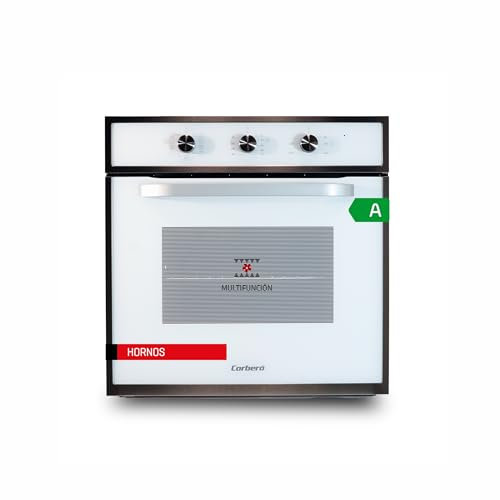 Corberó - Horno Multifunción | CCHM703W | 65L | 8 Programas | Limpieza Hidrólisis | Luz Interior | Puerta Doble Cristal | 3000W Potencia | Blanco