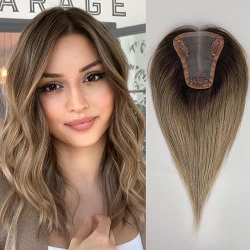 EMMOR Toupets pour femmes en cheveux naturels, 100% fait main avec base en dentelle suisse, taille 3,5 pouces x 4 pouces, 12 pouces.