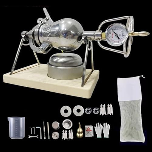 ATLION Edelstahl-Popcorn-Maker, Manueller Kurbel-Popcorn-Popper, Hochdruck-Popcorn-Maker-Maschine, Chinesische Popcorn-Kanone FüR Partyspaß Bei Familientreffen(260ML)