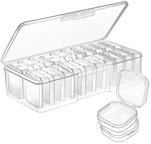 Qualsen 20 Pezzi Kit Diamond Painting Scatola portaoggetti, Scatola di Immagazzinaggio Plastica Trasparenti, Organizer per Depositare Pittura Diamond Painting Accessori, Perline, Strass, Gioielli