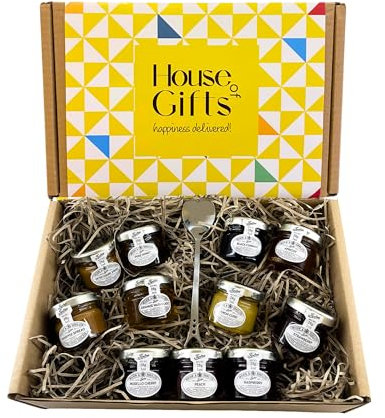 Jams & Marmalades with Unique Preserves Ultimate Tasting Hamper Selection Gift Set Mini Jars Gourmet Gifts for Mum, Dad, Elderly People, Jam Lovers Classic Preserves