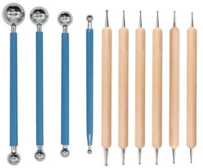 10Pcs Ball Stylus Tools Dotting Sculpting Modeling Tools | Clay Ceramics Pottery Carving Modelling Tool Embossing Sculpting Set