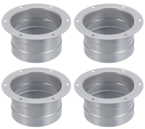PATIKIL 3 Pollici Flangia Raccordo per Tubo, 4Pcs Metal Straight Pipe Exhaust Hose Flange per Riscaldamento Raffreddamento Ventilazione Sistemi HVAC