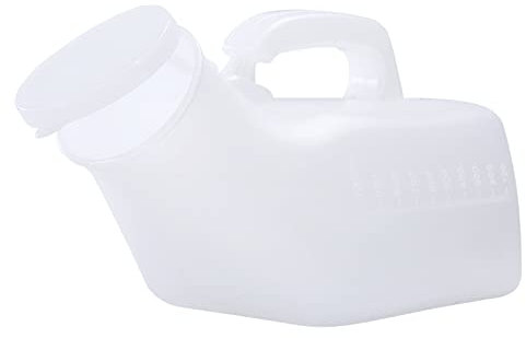 Tragbares Urinal für Männer, 1000 ml, mit Deckel, Pinkelflaschen für Männer, mil, Pinkelflaschen für Männer, milchig, für Männer mit Inkontinenz, ältere Kinder und alle, die bettlägerig sind