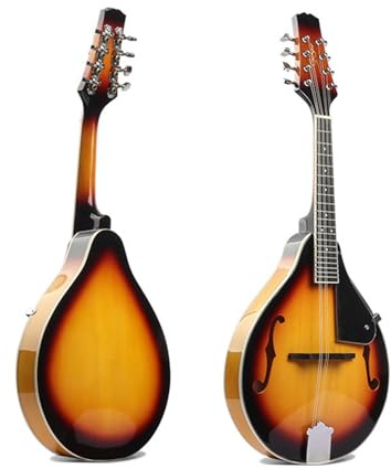 Mandoline Instrument De Musique Mandoline Acoustique À Quatre Cordes Instrument En Tilleul Brillant Corde En Acier Mandoline À Trou F(A)