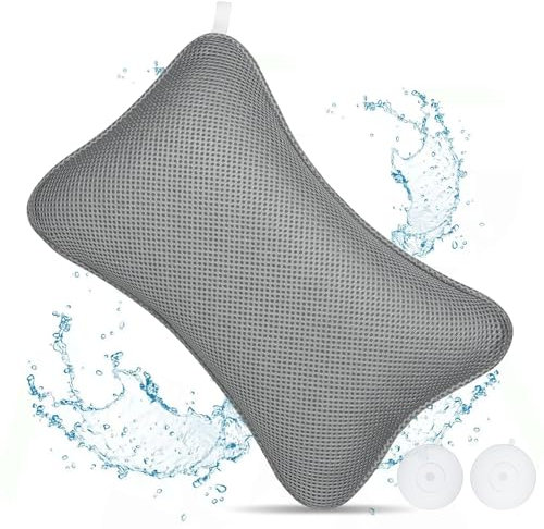 flintronic Badewannenkissen, Ergonomisches Luxus-Badewannenkissen, 3D-Badekissen für die Badewanne mit 2 Leistungsstarken Saugnäpfen für Home Spa und Badewannen Stützt Kopf, Nacken, Schultern, Rücken