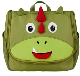 Affenzahn Kulturtasche Drache - Grün | Als Kulturbeutel für Kinder von 1 bis 5 Jahren im Kindergarten, geeignet für Mädchen und Jungen im Alltag