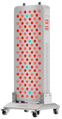 LIROMA® Rotlichttherapie RL120 – 8 Wellenlängen – Touchscreen – Infrarotlampe – LED Panel mit Standfuß