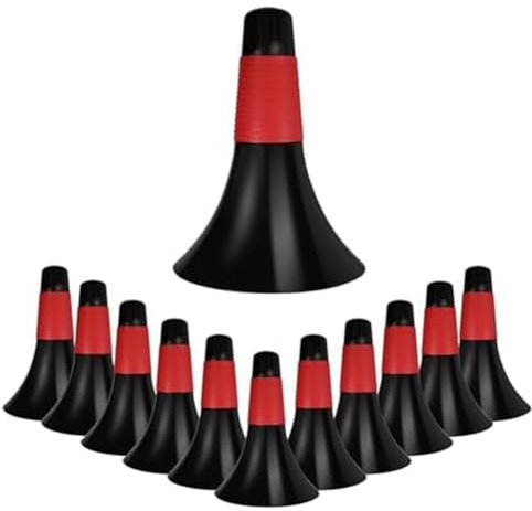 GIWFBQTR 12 Stück Sport-Trainingshütchen, 9, Agility-Markierungshütchen Aus Kunststoff für das Training Von Fußball und Basketball für Kinder, Rot