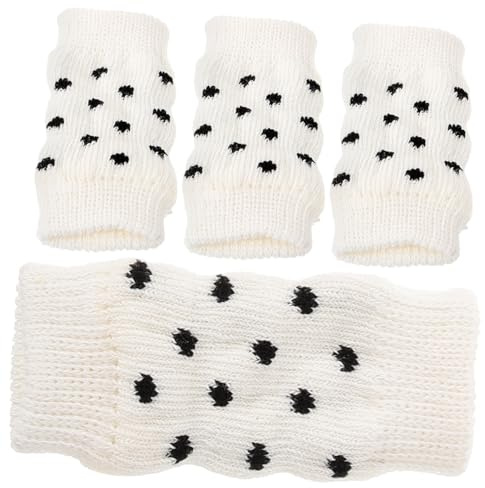 CIYODO Protectores Elásticos para Patas de Mascotas Diseño de Lunares Blancos, Calentadores de Punto para Perros Tamaño M, Mangas para Patas para Uso Interior y Exterior, Mascotas