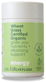 Lifestream Wheatgrass Powder Certified Organic Alkalising Green Superfood High in Vitamins Minerals and Chlorophyll for Detox and Energy Support Vegan 100 Grams
