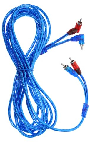 Câble Audio RCA Double vers Double, Cuivre Bleu | Autoradio et Accessoires Électroniques, Transmission Stable, Installation Facile, Usage DIY Voiture, Câble Auxiliaire