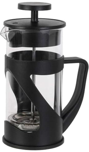 HowHomely Cafetière à piston en verre 350 ml Cafetière à expresso 3 tasses – Petite cafetière French Press pour 3 tasses – Machine à café manuelle pour bureau, voyage, maison – Sans BPA