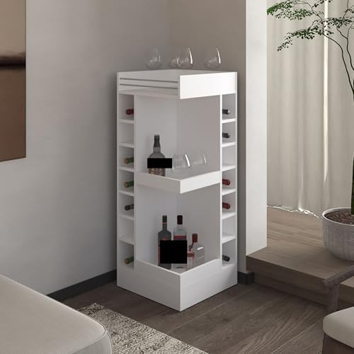 Eck-Barschrank mit Weinregal, offenes Regal für Küche, modernes Wohnmöbel, platzsparendes Design, perfekt für Esszimmer oder Wohnzimmer