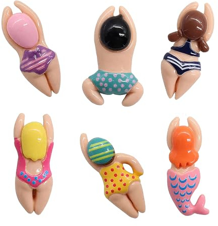6pcs Mini Creative Swimming Figure Fridge Magnets, Decorative Fridge | Fun Small Fridge Magnet for Adults, Decorative Fridge Magnets and Whiteboard Magnet for Refrigerator, Notice Board, Kitchen.