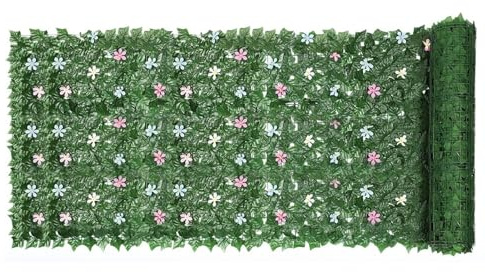 Valla de privacidad de hiedra artificial, panel de pared verde de 1 x 3 m, protección UV, decoración realista de hojas, pantalla de vid sintética para uso en exteriores e interiores