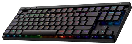 Logitech G G515 Lightspeed TKL de Perfil bajo Teclado Gaming inalámbrico | RGB LIGHTSYNC, diseño fino sin teclado numérico, teclas de PBT, interruptores táctiles, QWERTY Portugués - Negro