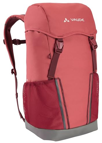 VAUDE Kinderrucksack Jungen & Mädchen Puck, brick, Einheitsgröße | Komfortabler Wanderrucksack Kinder 10L – Wetterfester Schul- oder Kindergartenrucksack mit Regenhülle & Lupe – viel Stauraum