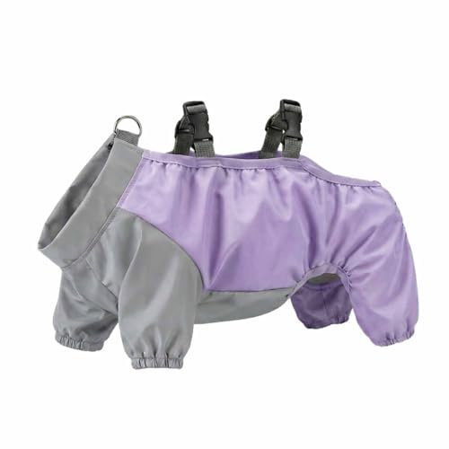 Shirt Hund Regenmantel mit vollständiger Abdeckung und Vier Beinen, Allwetter-Regenmantel für kleine bis mittlere Größen (Purple, XXXXXL)