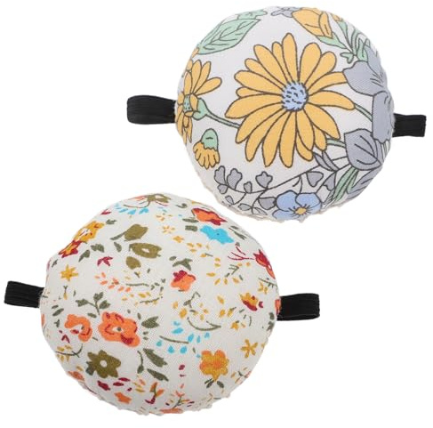 ROSENICE Cuscino Porta Spilli Da Polso Floreale in Stoffa Bracciale Per Cucito Compatto E Portatile Strumento Per Sartoria E Hobby Creativi