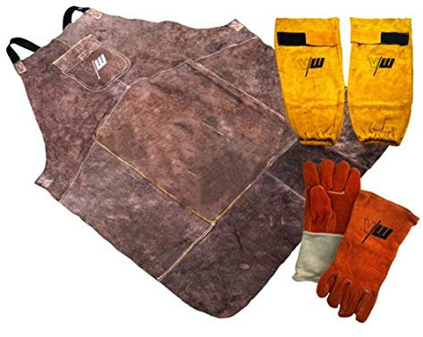 Schweißerschutz Set - Schweißerärmel - Handschuhe - Schürze - Schutzkleidung - Leder - VECTOR WELDING