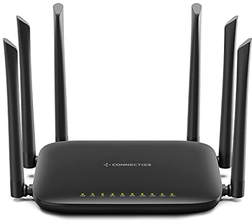 Gigabit WiFi Router, AC2100 Dual Band High Speed Wireless Router, 6 Antennas, MU-MIMO for Superb 2300 Sq.Ft Coverage & 30+ Devices, Easy Setup, Parental Control(Model: Connectize G6), Black