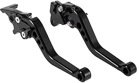 Motoforti Pair Motorcycle Brake Clutch Levers CNC Aluminum Alloy Brake Clutch Cylinder Levers Black