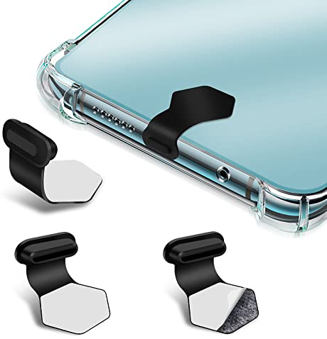TIESOME 3Packs Dust Plug, for Phone USB Type C Port Silicone Dust Cover Cap Protect Charging Port from Dust and Moist (five-sided)