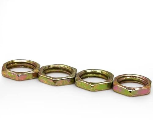 10/20 Stück Sechskantmutter aus Kohlenstoffstahl GB6173 verzinkt/Farbe Zink/Nickel Dünne Feinzahn-Sechskantmutter M7-M16-16 x 1,5 x 8 mm (10 Stück), Farbe verzinkt