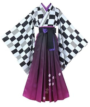 COSDREAMER Disfraz de kimono japonés para mujer y hombre, disfraz de anime para cosplay de Halloween (blanco y morado, 3XL)