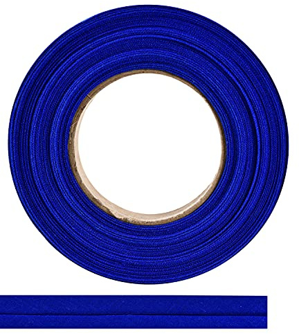 ME:NaMa Schrägband aus 100% Baumwolle - 10 m x 50 mm (gefalzt) - Hochwertiges Einfassband, Baumwollband, Schrägband - Ideal zum DIY-Nähen - In Belgien hergestellt, auf Einer Rolle (Dunkelblau)
