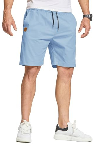 JustSun Kurze Hosen Herren Baumwolle Shorts Herren Sommer Chino Freizeithose mit Taschen