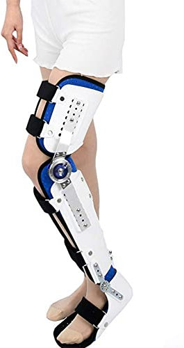 XDAWQP Hinged Knee Foot Support Brace, Breathable Adjustable Knee Ankle Orthopedic Support Stabilizer Full Leg Stabilizer Knee Orthosis Splint