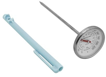 KitchenAid Analog Instant Read Food and Meat Thermometer with 1.75-inch Dial, Recalibration Feature, Mineral Water Storage Sleeve