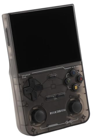 Bewinner K36 Handheld-Spielekonsole, Retro-Handheld-Videospielkonsolen Open Source, Unterstützt Zwei Spieler, 3,5-Zoll-IPS-HD-Bildschirm, 3500 MAh (Black)
