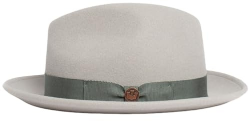 LUCKGONI Homburg Panamahut aus Wolle, Pork Pie, Hut für Damen und Herren, Foto-Requisiten, Western für Männer und Frauen, Unisex, Kopfbedeckung