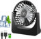 Ventilador de Mesa, Ventilador USB con 3000mAh Batería, Mini Ventilador Portatil Silencioso Rotación de 360°, 3 Velocidades Pequeño Potente Ventoinha Escritorio para Oficina/Hogar/Camping/Viajar