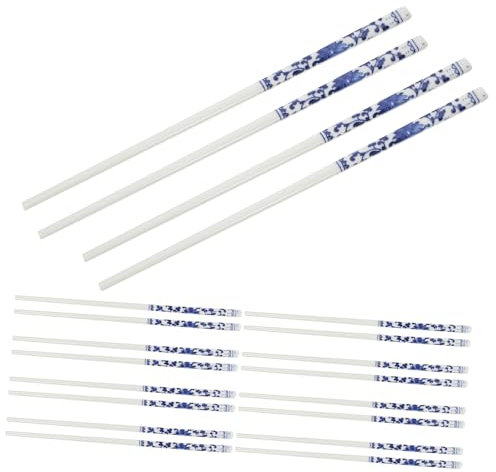 OKUMEYR 10pares Palillos De Porcelana Azul y Blanca De Palillos Chinos Reutilizables De Cerámica Resistente Aptos Para Cenas Asiáticas Banquetes y Uso Diario Casa y Restaurantes