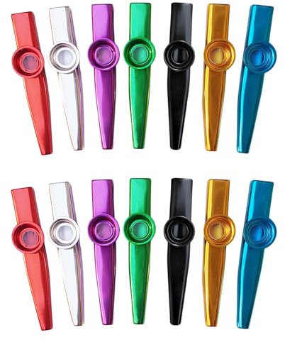 14 Stück Kazoo Set Kazoos Metall Kazoo Metall Aluminiumlegierung Kasu Musikinstrumente Kazoo für Kinder und Musikliebhaber Anfänger Gitarre Begleiter Kazoo für Favors Geschenke und Musikliebhaber