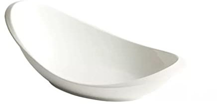 Ensaladera Tazón de fuente for verduras, ensaladera ovalada blanca for el hogar, plato creativo for restaurante de Hotel, juego de dos piezas Utensilios De Cocina(L)