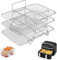 KAHEIGN 3 Layer Air Fryer Racks for Ninja Dual, Stainless Steel Cooking Rack AF300UK AF400UK Air Fryer Accessories Grilling Rack for Ninja Stake/Instant/EMtronics Double Drawer Fryer