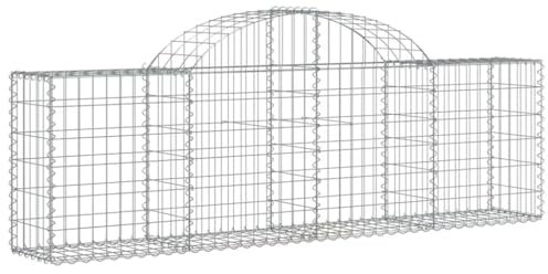Gabionen mit Hochbogen 7 STK. 200x30x60/80 cm - Verzinktes Eisen für Gartenpflege - Langlebig & Wetterfest - Ideale Lösung für Gartengestaltung