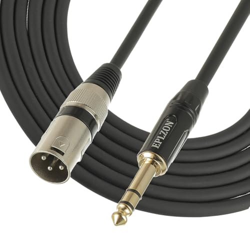 EPLZON 3M Cavo Audio Jack 6,35 mm a XLR Maschio, Jack stereo da 6,35 mm TRS per Microfono, Altoparlante, Amplificatore, Audio Console, Mixer (Male, 3M)